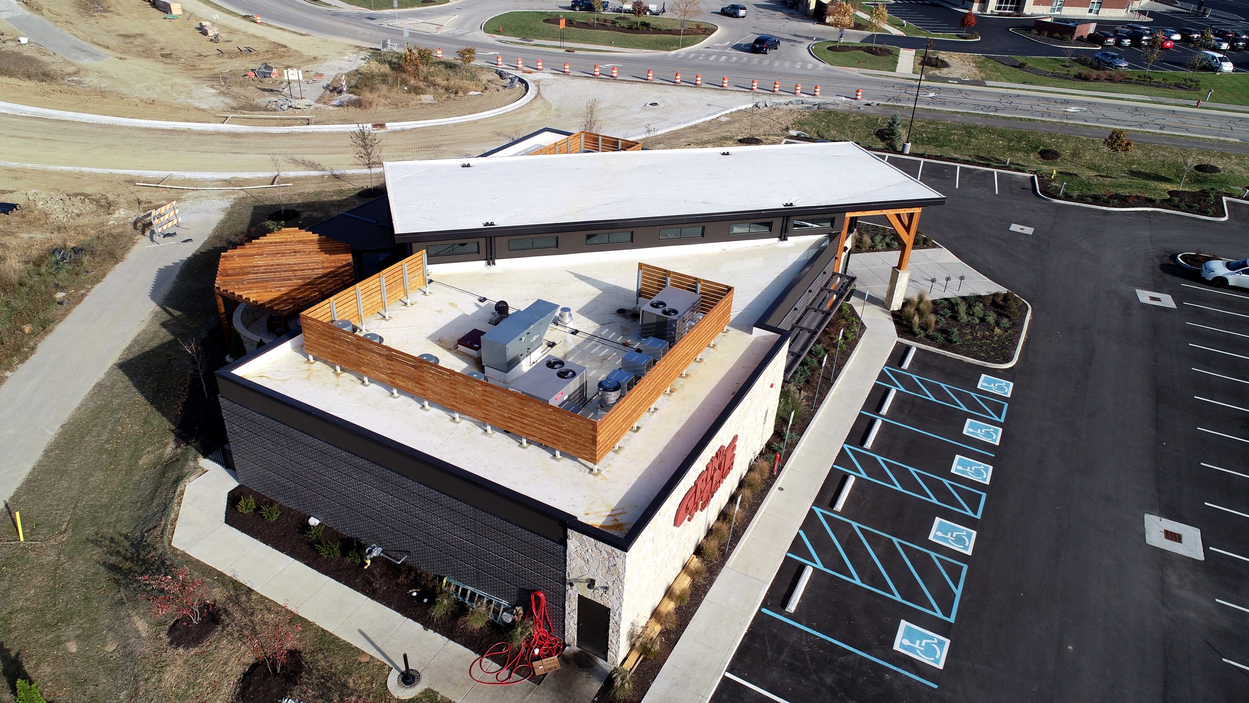 Grindstone Charleys commercial roofing project by ce reeve roofing in Indiana