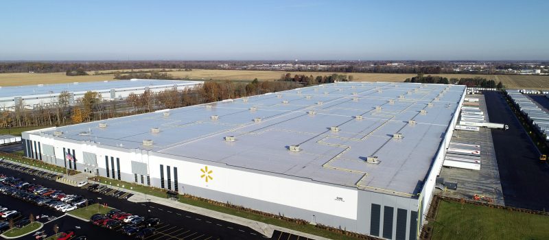 Walmart commercial roofing project by ce reeve roofing in Indiana