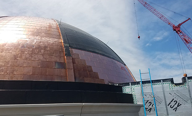 commercial roofing copper dome