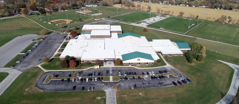 Lebanon middle school commercial roofing project by ce reeve roofing in Indiana