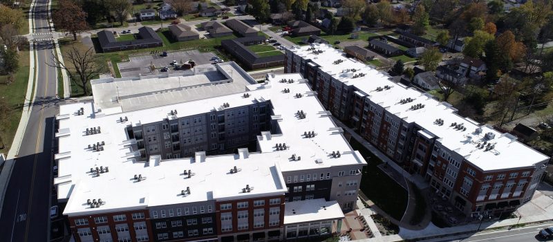 brownburg town center commercial roofing project by ce reeve roofing in indiana